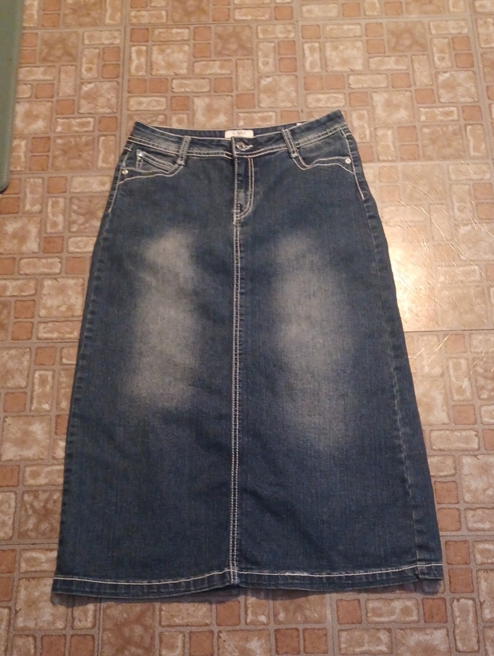 Cato Girls Blue Denim Skirt with Contrast Stitching Size 12
